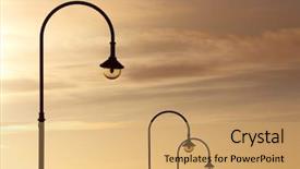  Presentation with lanterns - Amazing presentation theme having streetlamp - three street lanterns backdrop and a yellow colored foreground