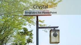  Presentation with solar panel - Presentation consisting of streetlight - street lamp post with solar background and a mint green colored foreground