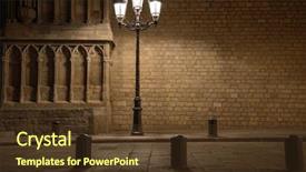  Presentation with old buildings - PPT theme enhanced with streetlight in front of old background and a tawny brown colored foreground
