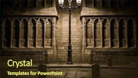  Presentation with building - Colorful theme enhanced with streetlight in front of old backdrop and a tawny brown colored foreground