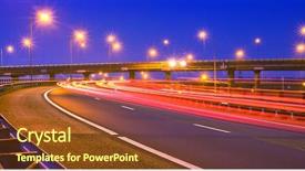  Presentation with cars - Cool new presentation design with streetlight - cars breaking on an overpass backdrop and a  colored foreground