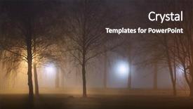  Presentation with lamps - Slides consisting of faint - foggy park at night background and a tawny brown colored foreground