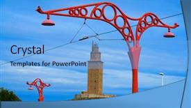  Presentation with hercules - Slide deck consisting of coruna red streetlights and hercules background and a light blue colored foreground