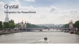  Presentation with eiffel tower paris france - Presentation consisting of panorama of bridge alexander iii background and a lemonade colored foreground