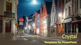  Presentation with street smart entrepreneur - Cool new slides with streetlight - street of brugge belgium backdrop and a tawny brown colored foreground