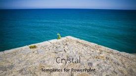  Presentation with coastal - Presentation theme consisting of streets and architecture along the mediterranean coastal town in spain background and a light gray colored foreground