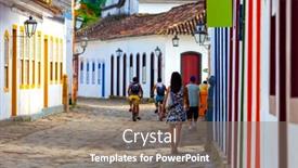  Presentation with historical philippines - PPT layouts consisting of streets-and-houses-of-historical background and a gray colored foreground