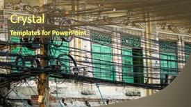  Presentation with plexus - Audience pleasing presentation consisting of streets of bangkok thailand backdrop and a tawny brown colored foreground