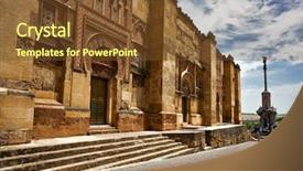  Presentation with cordoba - Presentation theme enhanced with streets of cordoba spain background and a tawny brown colored foreground