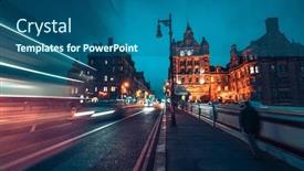  Presentation with scotland - Slide set enhanced with streets-of-edinburgh-scotland background and a ocean colored foreground