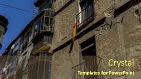  Presentation with architecture city - Slide set with streets-of-the-city-toledo background and a tawny brown colored foreground