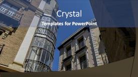  Presentation with architecture city - Presentation design with streets-of-the-city-toledo background and a ocean colored foreground