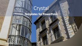  Presentation with architecture city - Presentation theme enhanced with streets-of-the-city-toledo background and a ocean colored foreground