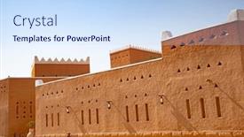  Presentation with riyadh - Presentation theme with streets-of-the-old-city background and a sky blue colored foreground
