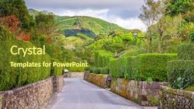  Presentation with japan samurai - Slides featuring streets of the samurai background and a tawny brown colored foreground