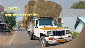  Presentation with truck - Amazing slide set having streets of tiruvanamalai india backdrop and a violet colored foreground