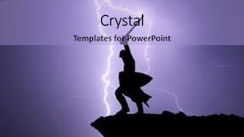  Presentation with warrior - Presentation consisting of warrior silhouette and lightning strenght background and a light blue colored foreground