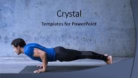  Presentation with basic - Amazing PPT theme having strenght - young man practicing yoga basic backdrop and a teal colored foreground