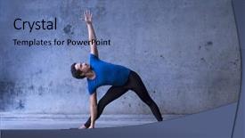  Presentation with one young man exercising handball - Theme having strenght - young man practicing yoga background and a ocean colored foreground