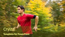  Presentation with training aspire man running - Beautiful presentation theme featuring strenght - young man running outdoors backdrop and a tawny brown colored foreground