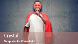  Presentation with super man - PPT theme with strength limitations - african black super hero man background and a coral colored foreground