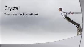  Presentation with strength - Slide set consisting of strength limitations - businessman struggling with problems that background and a light gray colored foreground