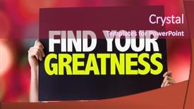  Presentation with greatness - Presentation theme featuring strength limitations - find your greatness card background and a violet colored foreground