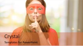  Presentation with hero mask woman - Audience pleasing slides consisting of strength limitations - middle age super hero woman backdrop and a red colored foreground