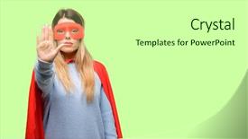  Presentation with super woman women power - Theme having strength limitations - young super woman annoyed background and a light gray colored foreground