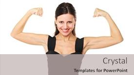  Presentation with strength weakness - Cool new slide deck with strength-of-a-woman backdrop and a light gray colored foreground