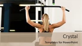  Presentation with machine learning algorithms - Slide deck consisting of strength training - beautiful woman doing pull-ups background and a coral colored foreground