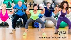  Presentation with old black men - Audience pleasing PPT theme consisting of strength training - men and women lifting barbell backdrop and a coral colored foreground
