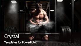  Presentation with strength - PPT layouts enhanced with strength training - muscular man clapping hands background and a wine colored foreground