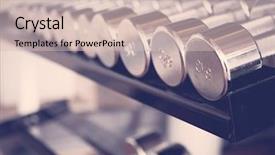  Presentation with sports - Audience pleasing slide set consisting of strength training - sports dumbbells filtered image processed backdrop and a lemonade colored foreground