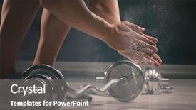  Presentation with powder - PPT theme consisting of strength training - sporty man applying talc powder background and a gray colored foreground