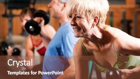  Presentation with strength - Slide deck featuring strength training - three senior people - two background and a tawny brown colored foreground