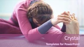  Presentation with health hope healing - Slide deck having strength training - woman practicing yoga at health background and a  colored foreground