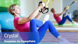  Presentation with strength - Slides enhanced with strength training - woman working background and a cobalt blue colored foreground