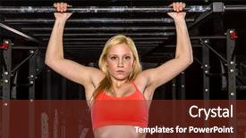  Presentation with trains - PPT layouts featuring strength training - young athlete trains with fitness background and a  colored foreground