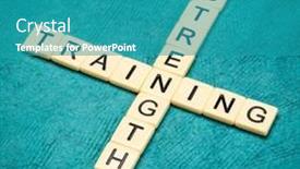  Presentation with strength - Presentation theme enhanced with strength-training-crossword-in-against background and a teal colored foreground
