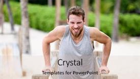  Presentation with fitness - Audience pleasing slide set consisting of strength training on parallel bar backdrop and a lemonade colored foreground