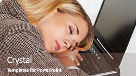  Presentation with sleep - Slide set featuring stress-and-fatigue-in-office background and a violet colored foreground