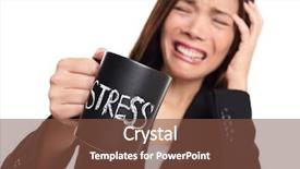  Presentation with women creating - Cool new theme with stress at work concept business backdrop and a tawny brown colored foreground
