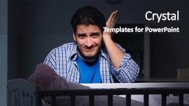  Presentation with crying baby - PPT theme enhanced with stress due to baby crying background and a wine colored foreground