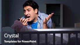  Presentation with baby crying - Presentation design consisting of stress due to baby background and a wine colored foreground