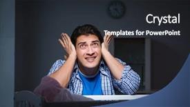  Presentation with baby crying - Slide set with stress due to baby background and a dark gray colored foreground