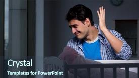  Presentation with baby crying - PPT theme enhanced with stress due to baby background and a ocean colored foreground