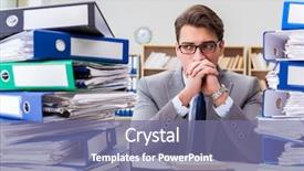  Presentation with busy work - Colorful presentation enhanced with stress due to excessive work backdrop and a ocean colored foreground