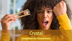  Presentation with sushi - Amazing slide set having stress fish - african american woman eating sushi backdrop and a tawny brown colored foreground