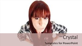  Presentation with lens flare on white - Beautiful presentation theme featuring stress fish - angry girl shot backdrop and a coral colored foreground